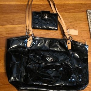 Coach bag with matching wallet